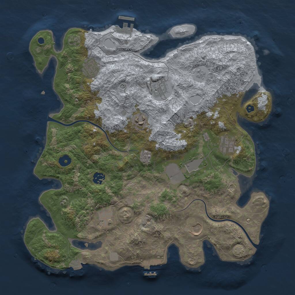 Rust Map: Procedural Map, Size: 3750, Seed: 226209881, 15 Monuments