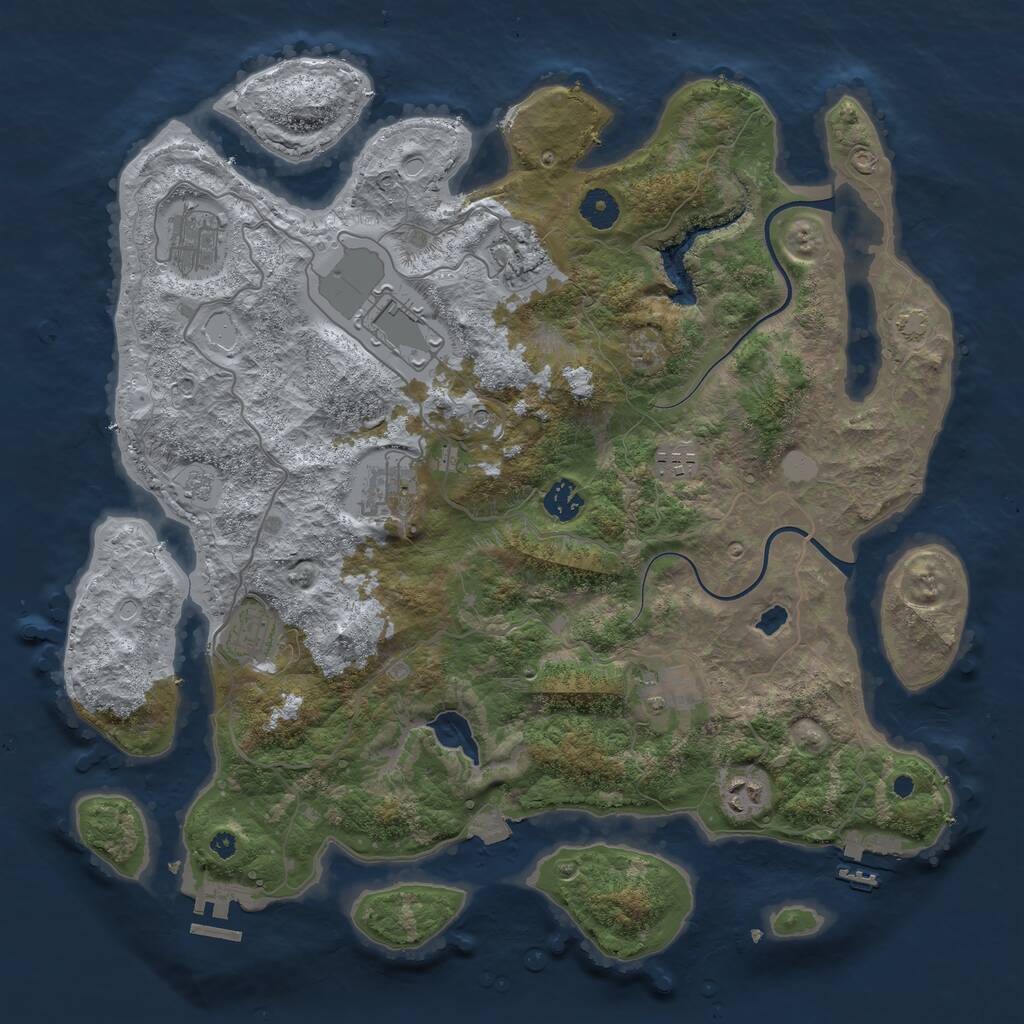 Rust Map: Procedural Map, Size: 4000, Seed: 1077793760, 15 Monuments