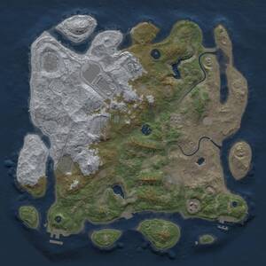 Thumbnail Rust Map: Procedural Map, Size: 4000, Seed: 1077793760, 15 Monuments