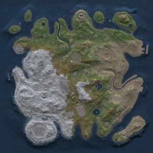 Thumbnail Rust Map: Procedural Map, Size: 3500, Seed: 969858095, 14 Monuments