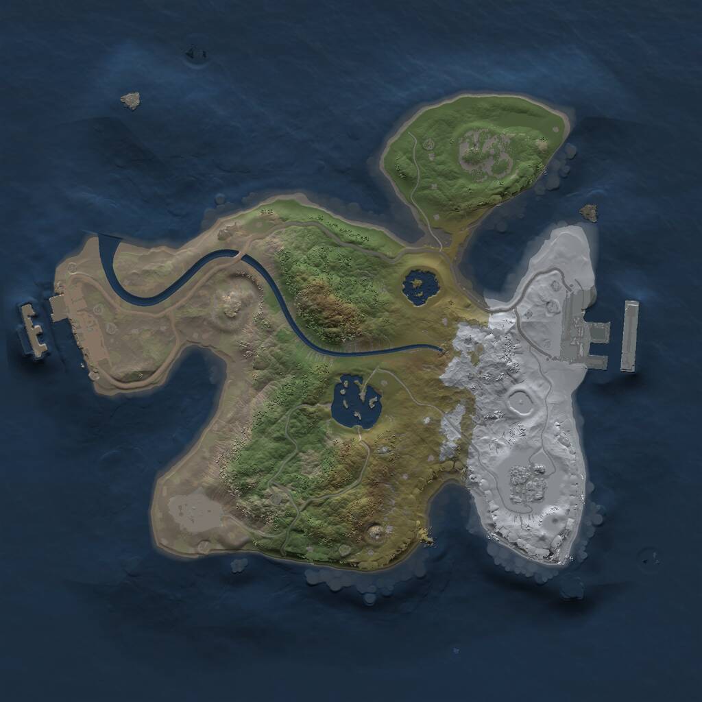 Rust Map: Procedural Map, Size: 2000, Seed: 88517170, 5 Monuments