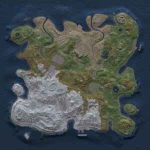 Thumbnail Rust Map: Procedural Map, Size: 3500, Seed: 1164258482, 12 Monuments