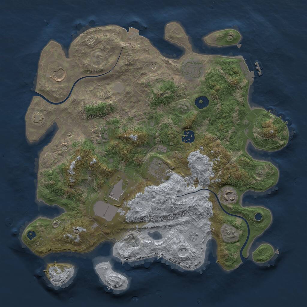 Rust Map: Procedural Map, Size: 3500, Seed: 96876010, 12 Monuments