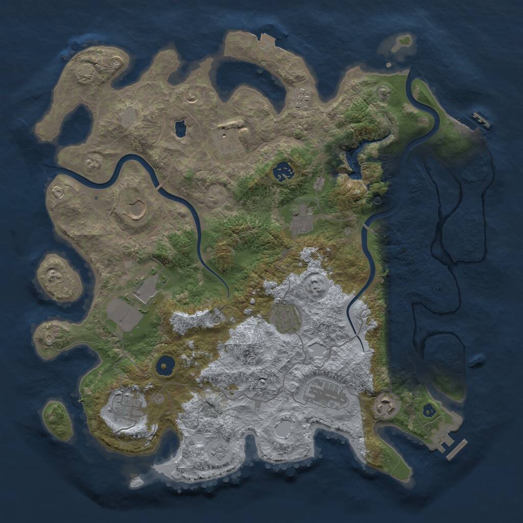 Rust Map: Procedural Map, Size: 4000, Seed: 1918230123, 16 Monuments