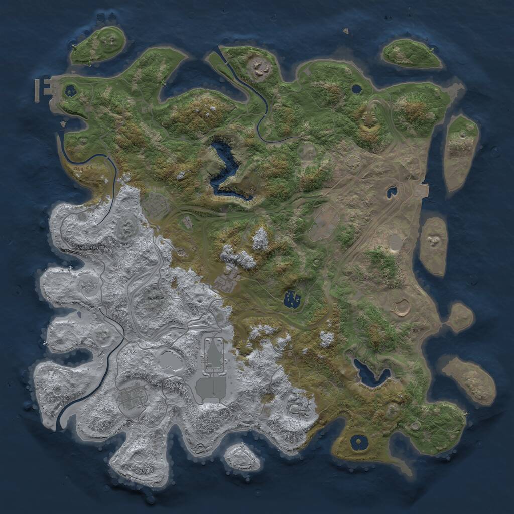 Rust Map: Procedural Map, Size: 4450, Seed: 6495, 14 Monuments