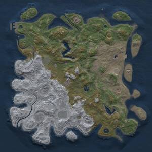 Thumbnail Rust Map: Procedural Map, Size: 4450, Seed: 6495, 14 Monuments