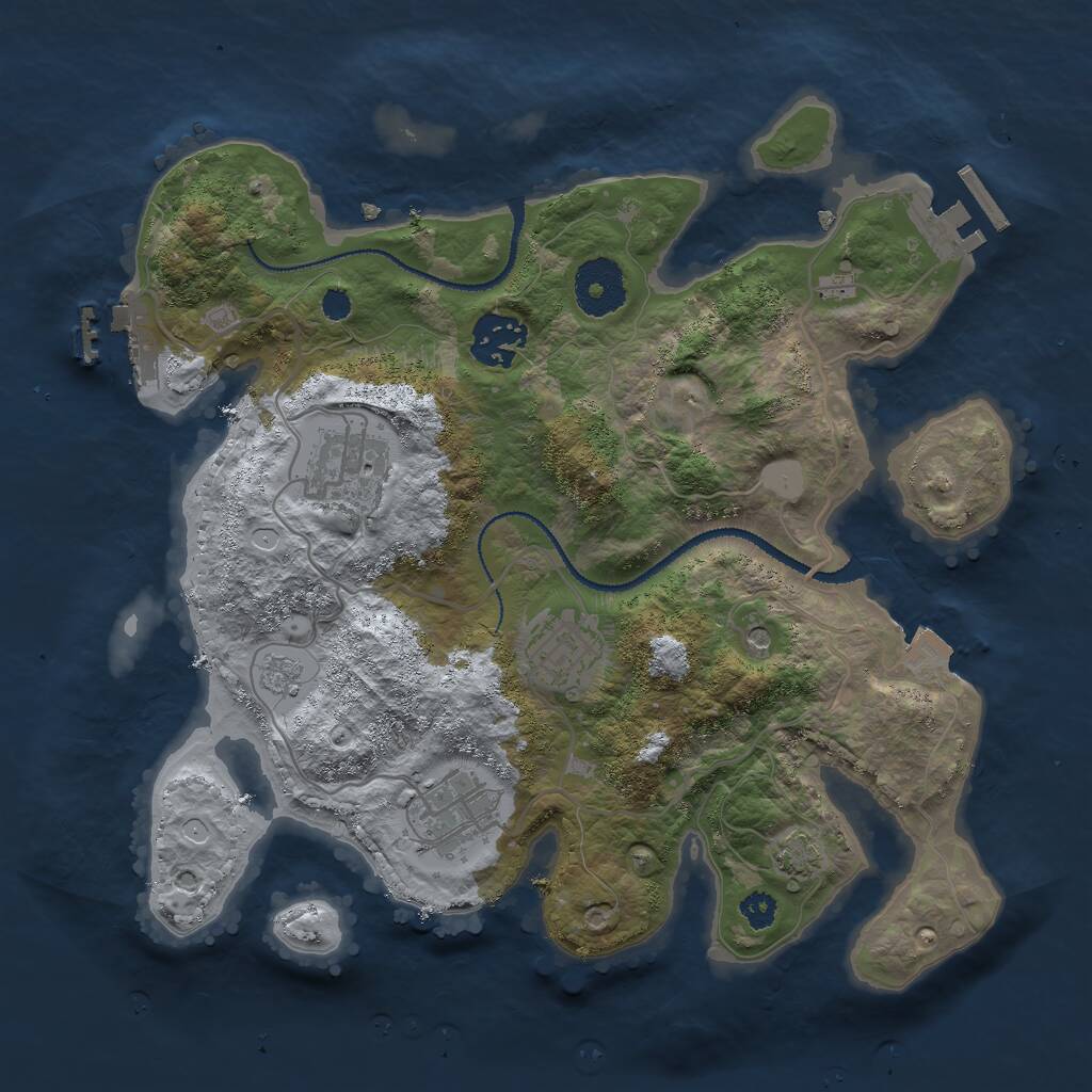 Rust Map: Procedural Map, Size: 3000, Seed: 511009083, 10 Monuments