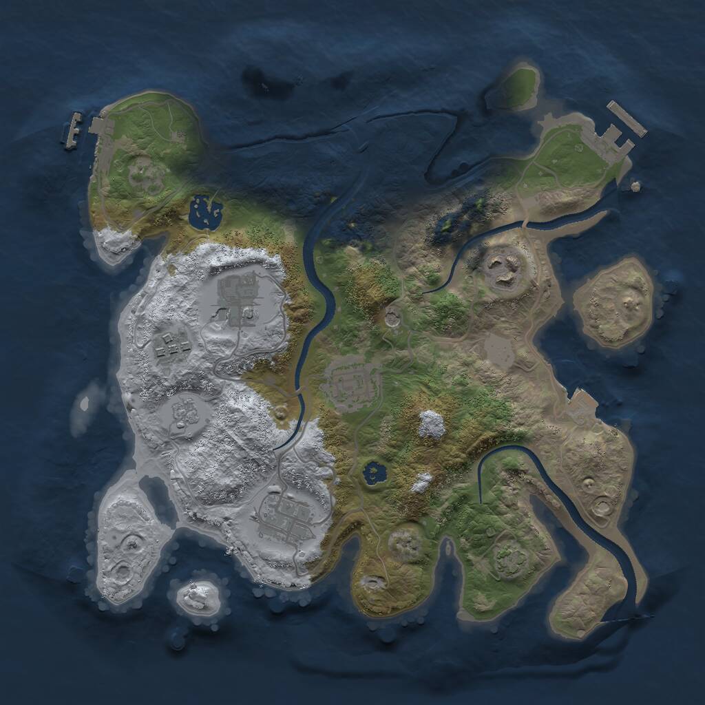 Rust Map: Procedural Map, Size: 3000, Seed: 511009083, 12 Monuments