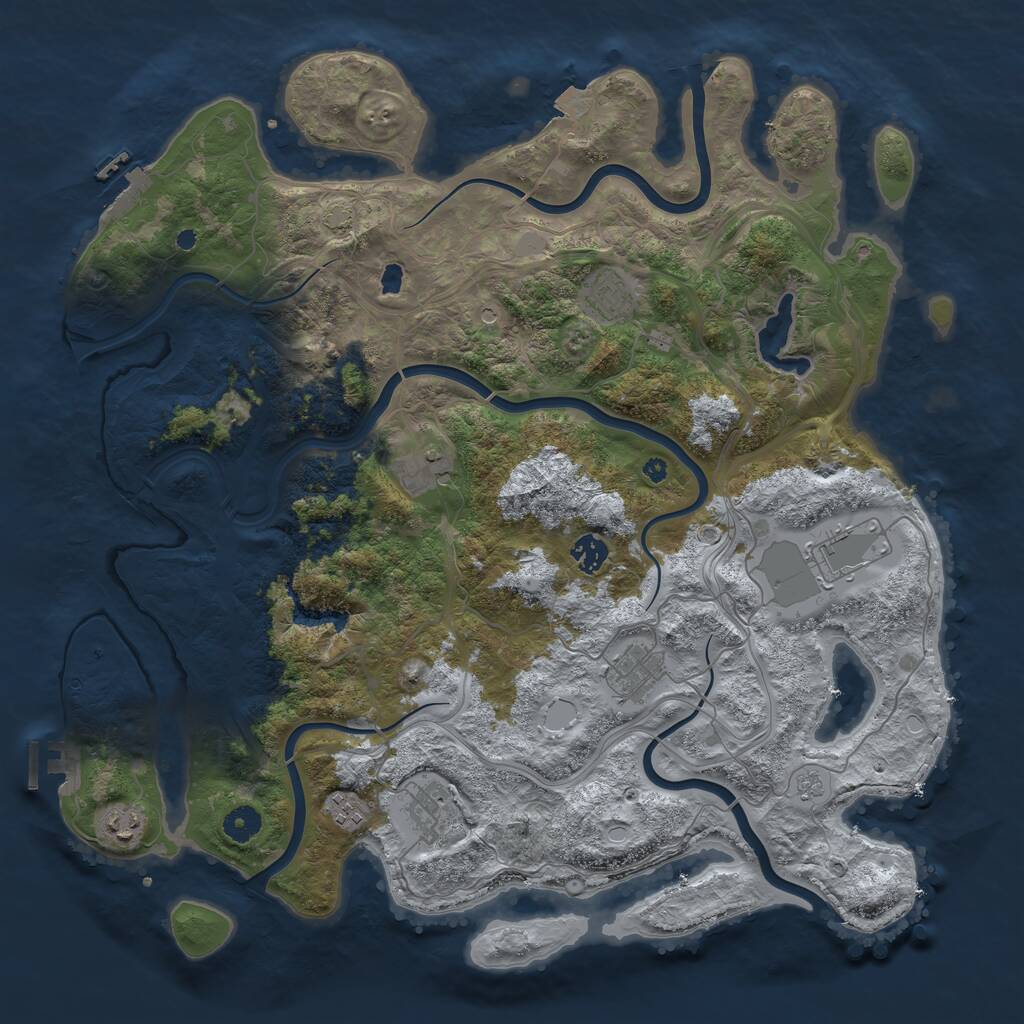 Rust Map: Procedural Map, Size: 4250, Seed: 671095, 14 Monuments