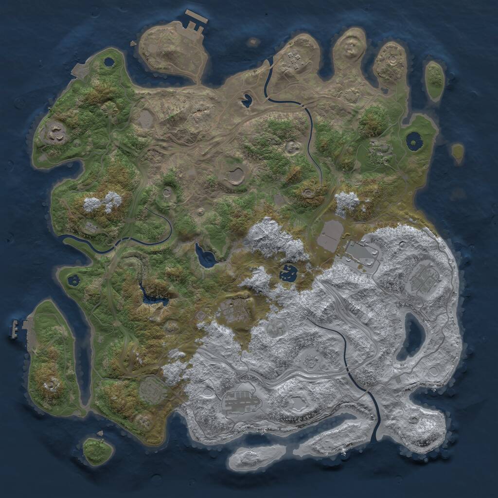 Rust Map: Procedural Map, Size: 4250, Seed: 671095, 16 Monuments