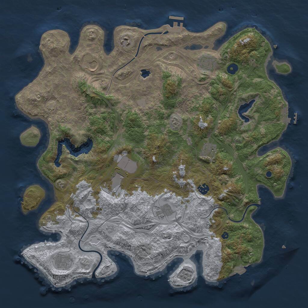 Rust Map: Procedural Map, Size: 4300, Seed: 507396, 15 Monuments