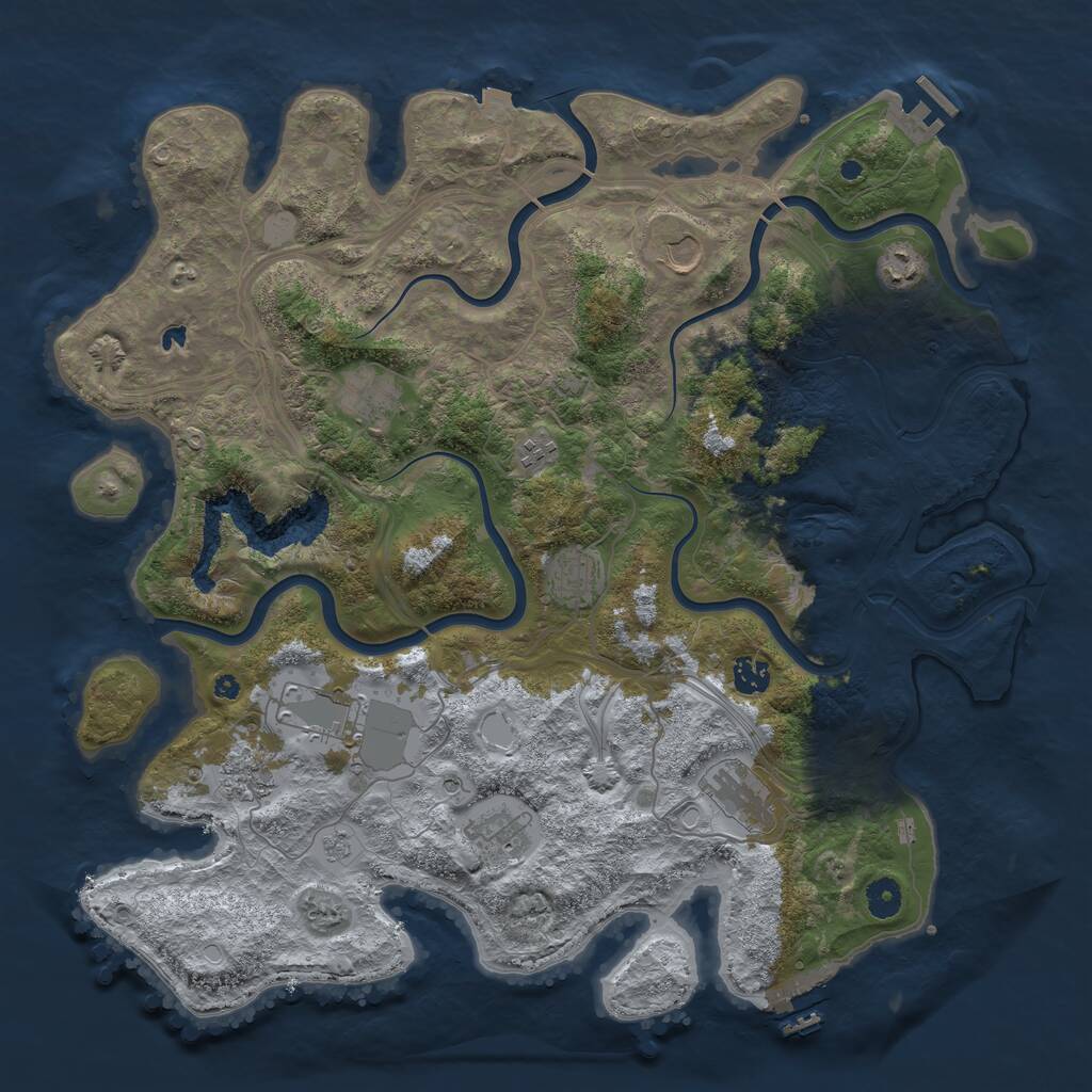 Rust Map: Procedural Map, Size: 4300, Seed: 507396, 16 Monuments