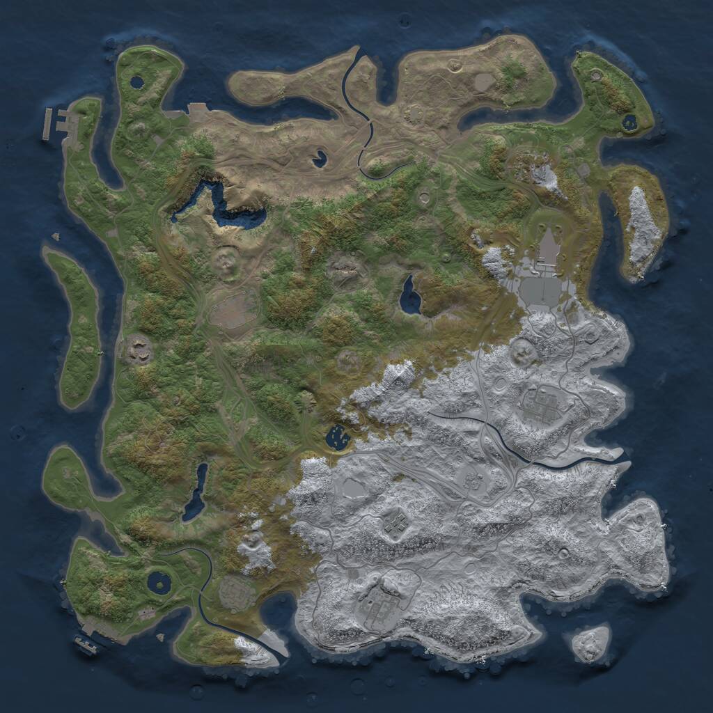 Rust Map: Procedural Map, Size: 4500, Seed: 630717024, 15 Monuments