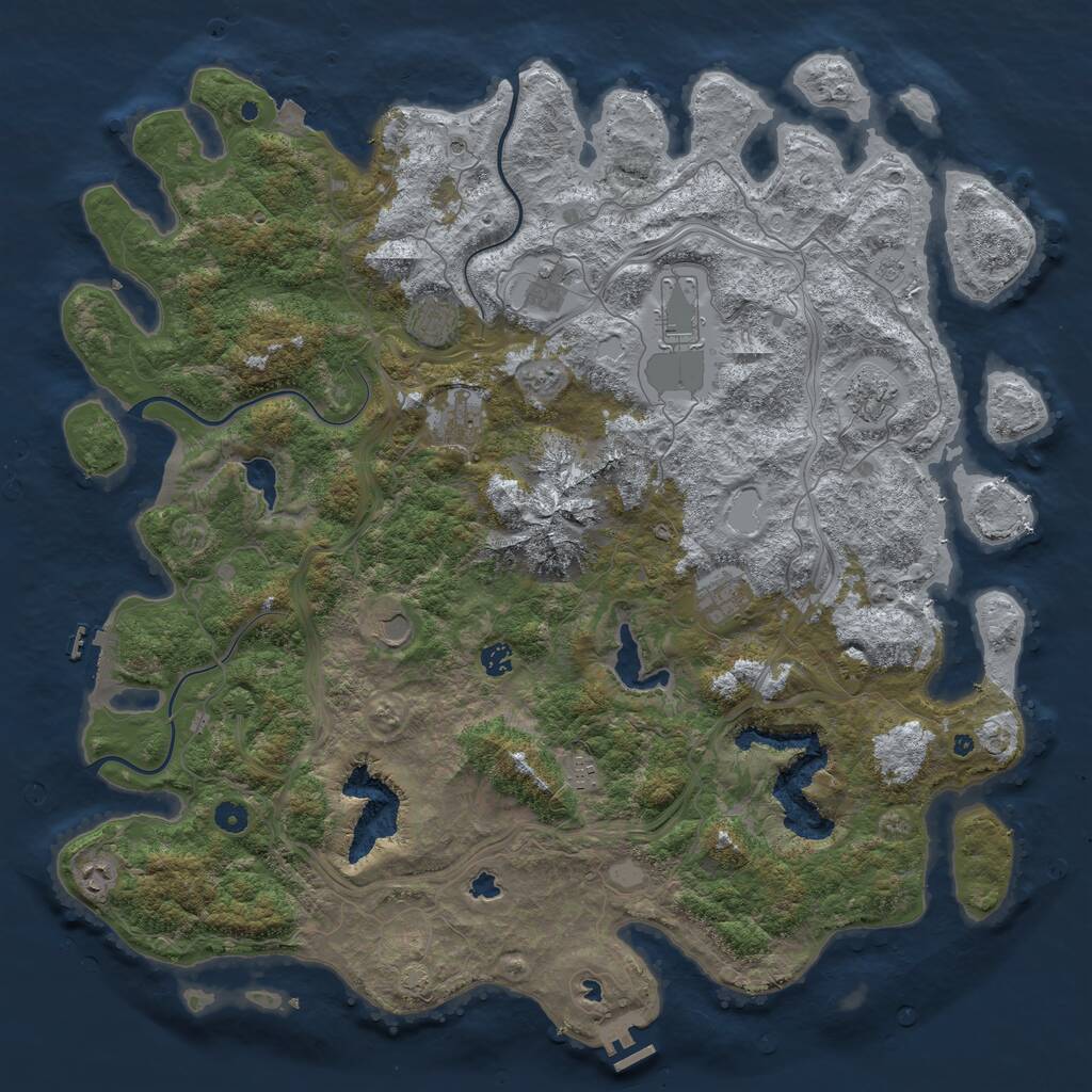 Rust Map: Procedural Map, Size: 5000, Seed: 188232596, 16 Monuments