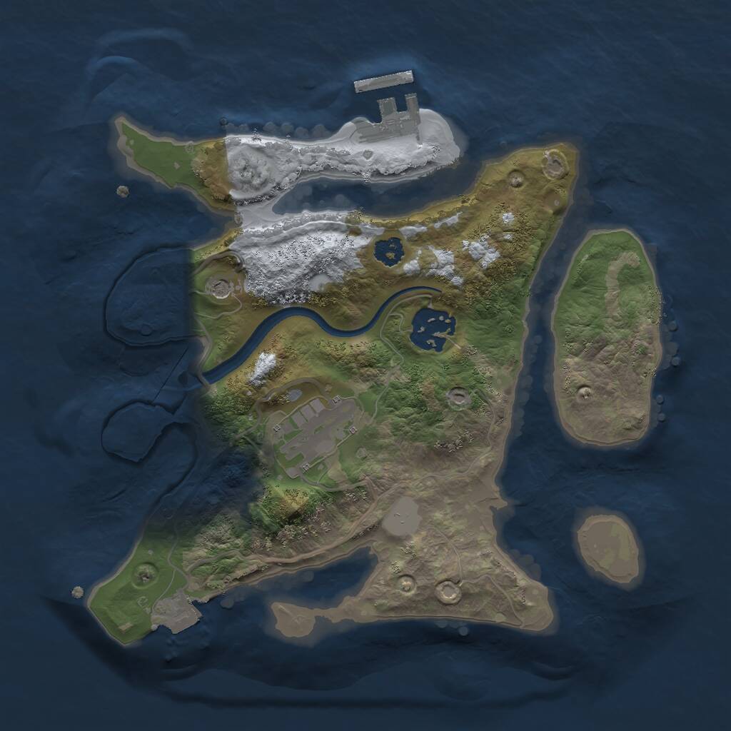 Rust Map: Procedural Map, Size: 2500, Seed: 67412, 5 Monuments