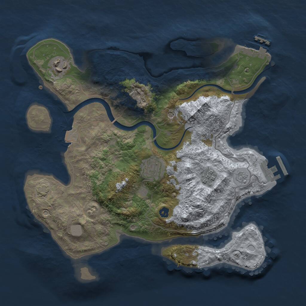 Rust Map: Procedural Map, Size: 3000, Seed: 16339, 9 Monuments
