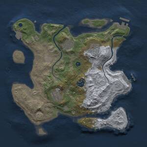 Thumbnail Rust Map: Procedural Map, Size: 3000, Seed: 16339, 9 Monuments