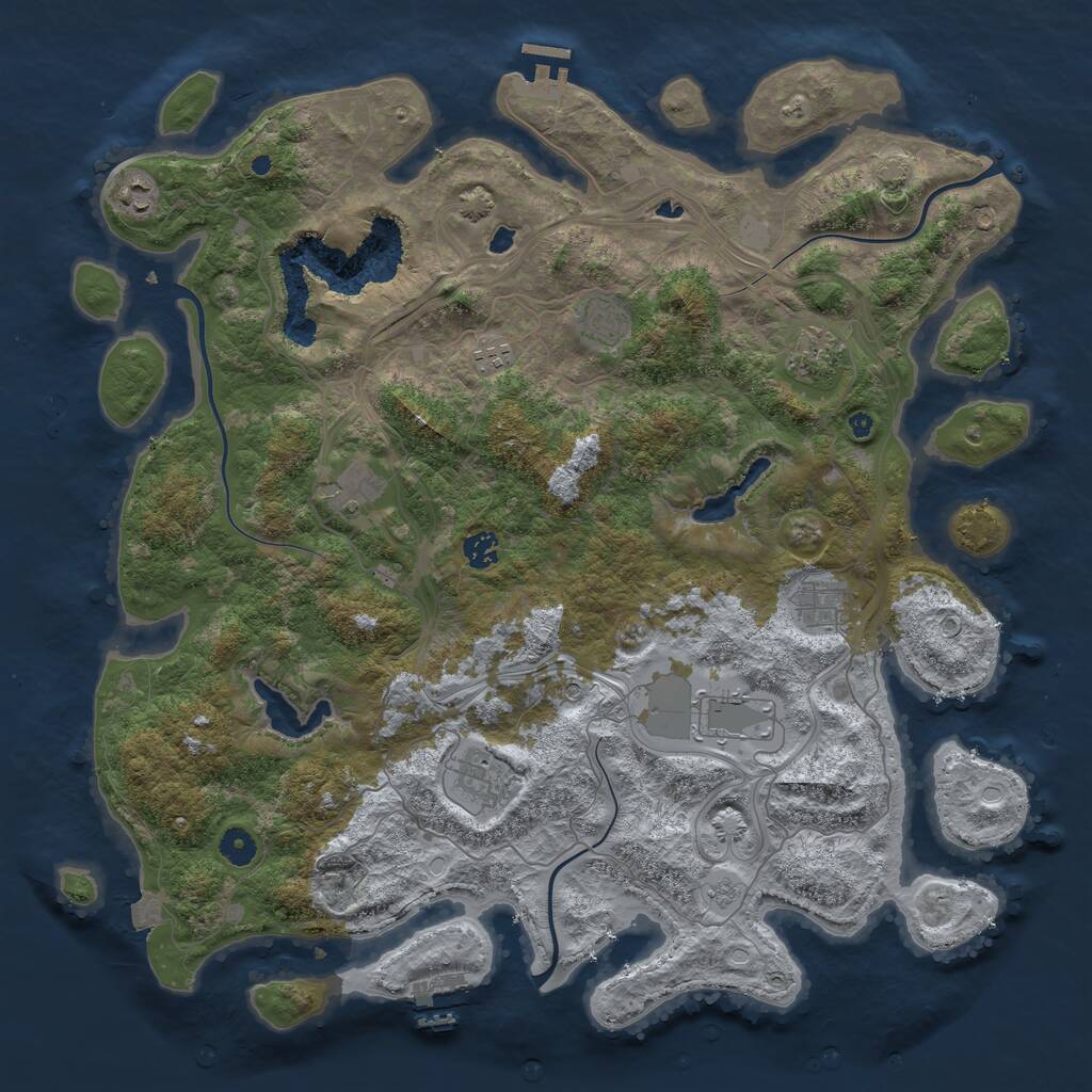 Rust Map: Procedural Map, Size: 4500, Seed: 32626558, 15 Monuments