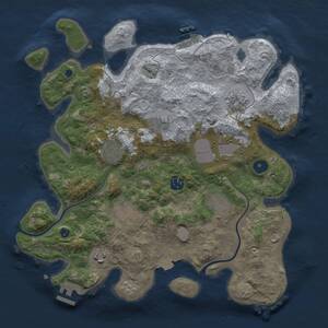Thumbnail Rust Map: Procedural Map, Size: 3501, Seed: 1248936001, 15 Monuments