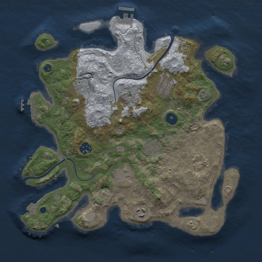 Rust Map: Procedural Map, Size: 3400, Seed: 269322420, 13 Monuments