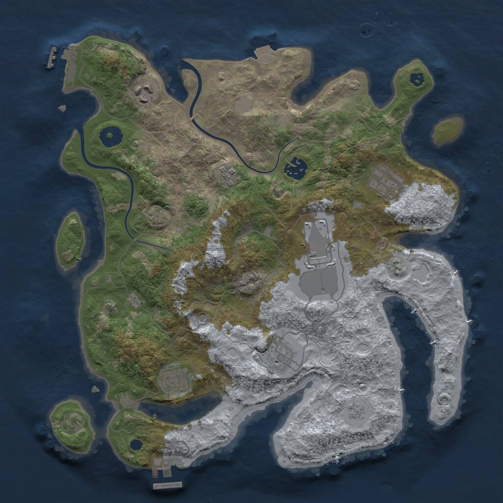 Rust Map: Procedural Map, Size: 3500, Seed: 152000, 13 Monuments