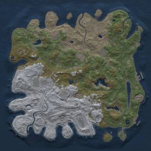 Thumbnail Rust Map: Procedural Map, Size: 4500, Seed: 48150122, 16 Monuments