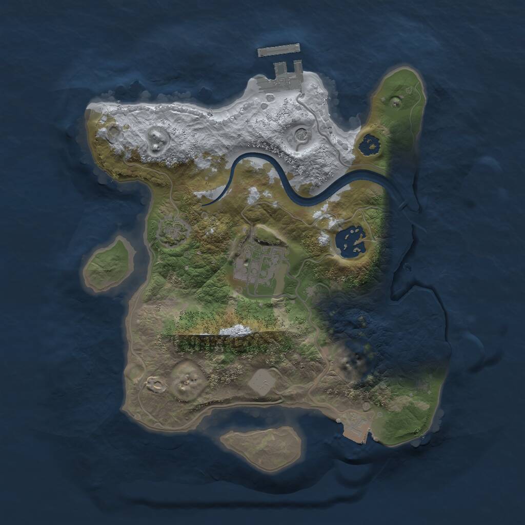 Rust Map: Procedural Map, Size: 2500, Seed: 1391178216, 6 Monuments