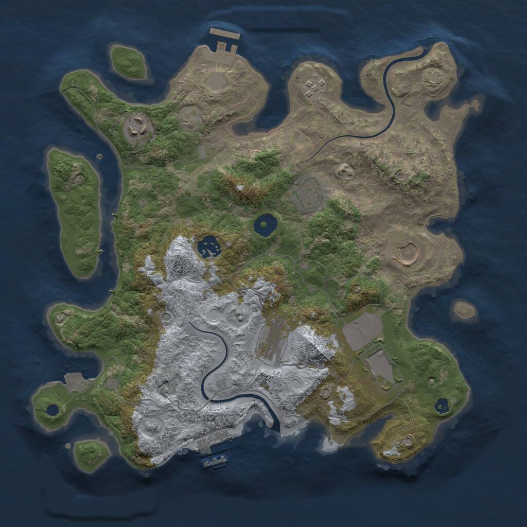 Rust Map: Procedural Map, Size: 3500, Seed: 318, 12 Monuments