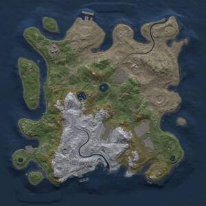 Thumbnail Rust Map: Procedural Map, Size: 3500, Seed: 318, 12 Monuments