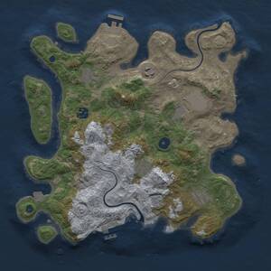 Thumbnail Rust Map: Procedural Map, Size: 3500, Seed: 318, 12 Monuments