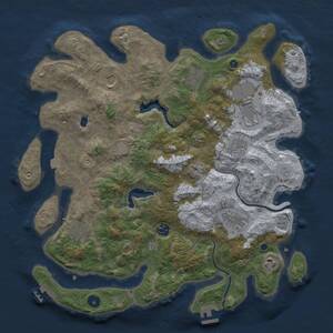 Thumbnail Rust Map: Procedural Map, Size: 4000, Seed: 736284613, 15 Monuments