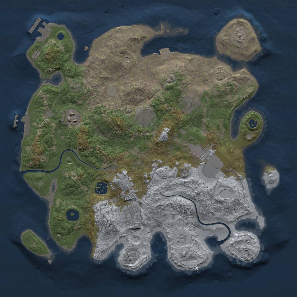 Rust Map: Procedural Map, Size: 3500, Seed: 752882117, 13 Monuments