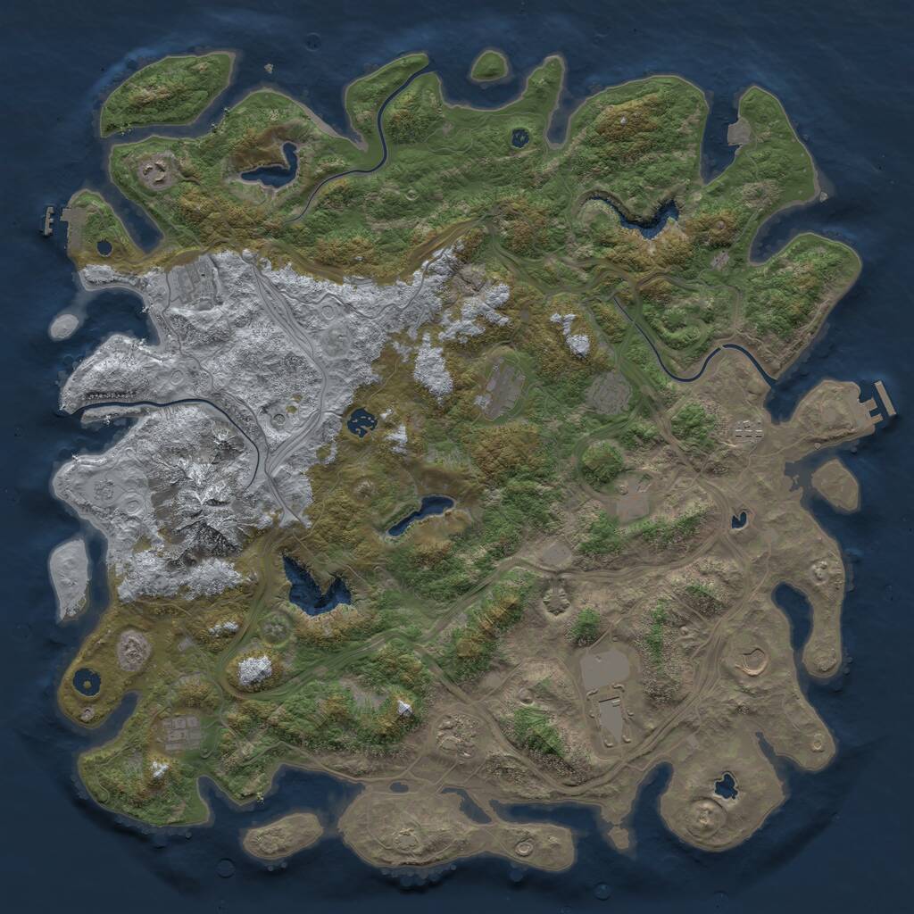 Rust Map: Procedural Map, Size: 5000, Seed: 143930815, 17 Monuments