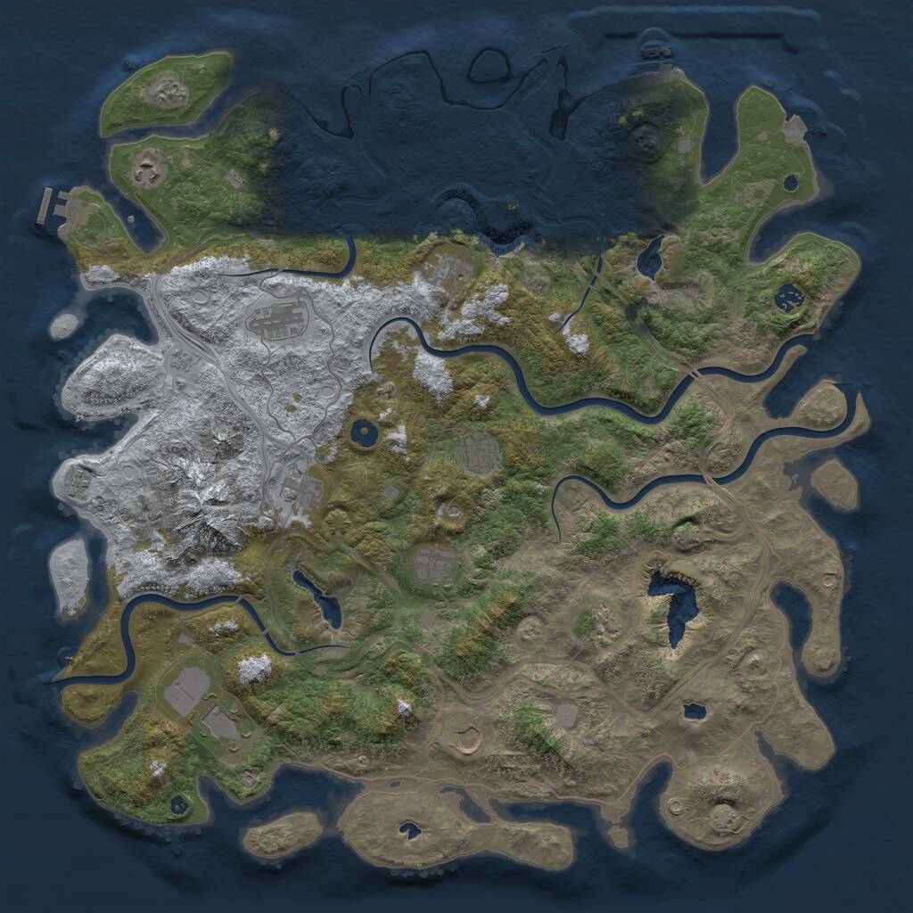 Rust Map: Procedural Map, Size: 5000, Seed: 143930815, 17 Monuments