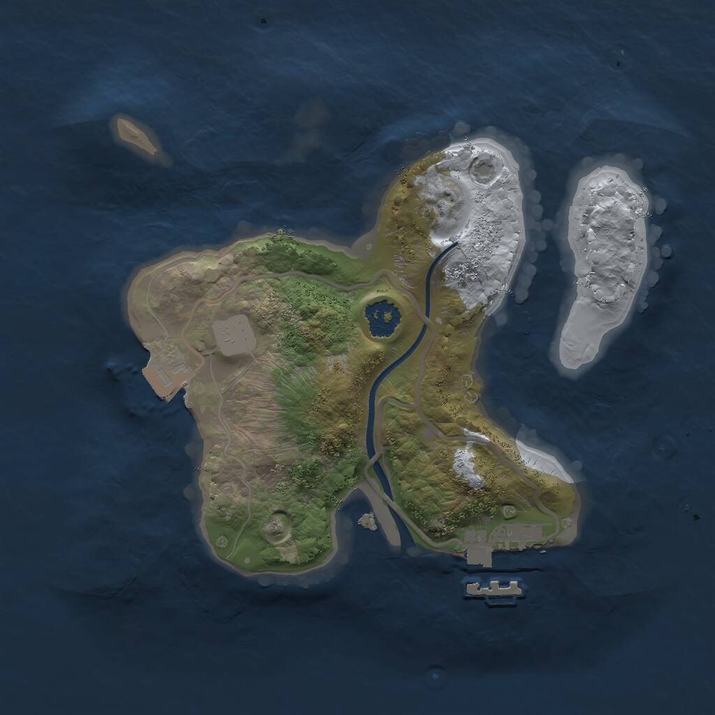 Rust Map: Procedural Map, Size: 2000, Seed: 121212121, 2 Monuments