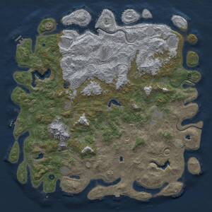 Thumbnail Rust Map: Procedural Map, Size: 5500, Seed: 601853472, 17 Monuments