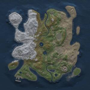 Thumbnail Rust Map: Procedural Map, Size: 3300, Seed: 498985858, 10 Monuments