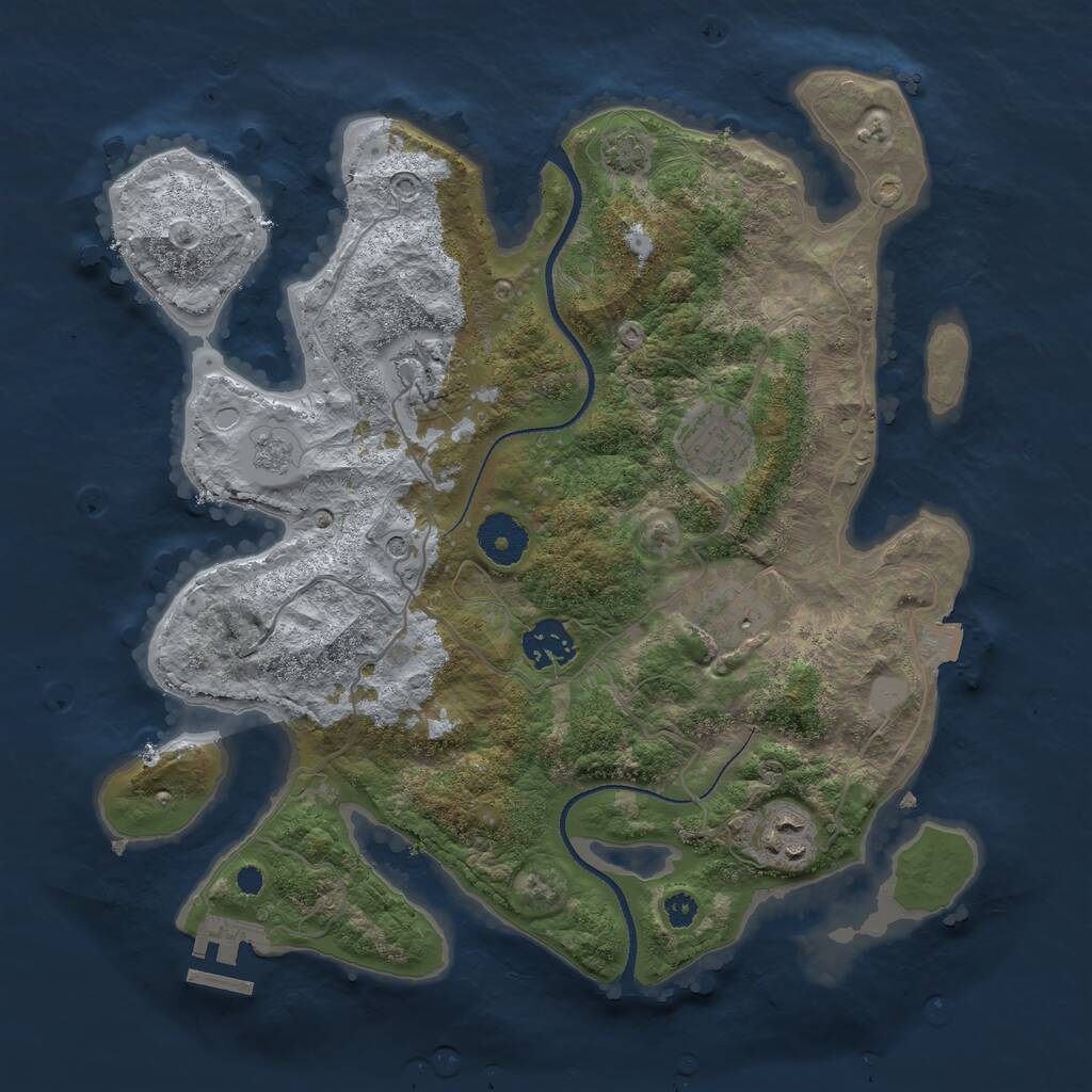 Rust Map: Procedural Map, Size: 3300, Seed: 498985858, 10 Monuments