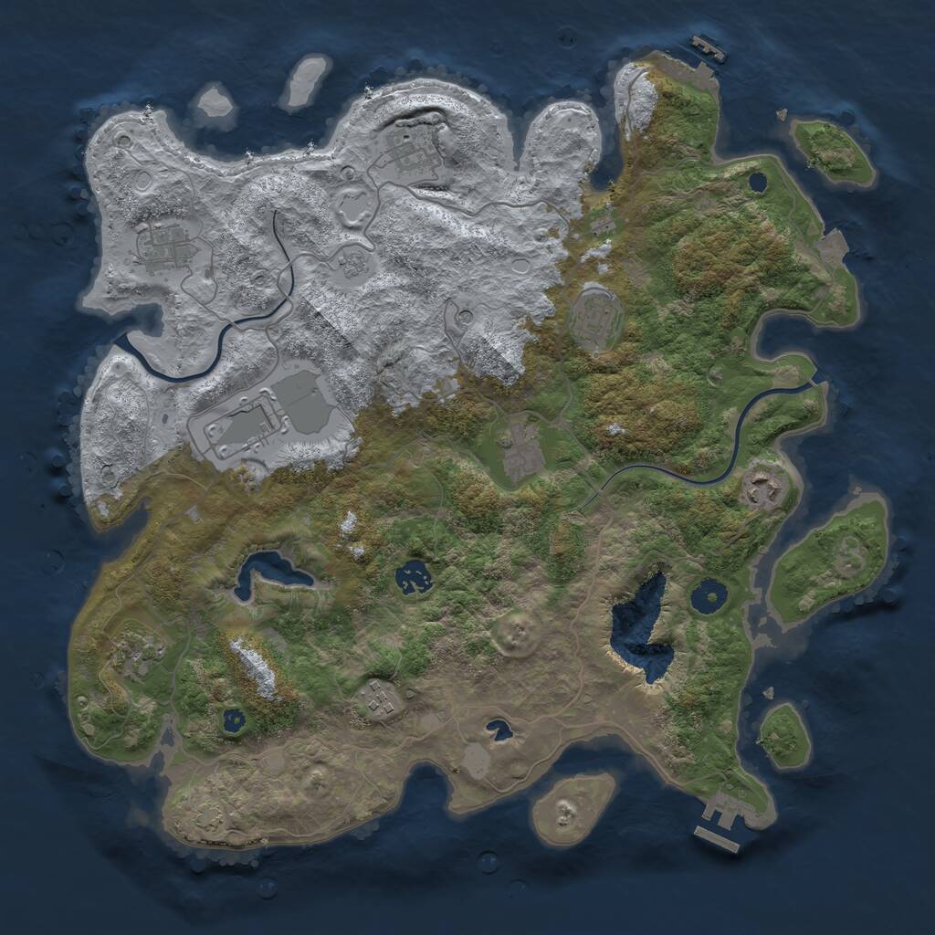 Rust Map: Procedural Map, Size: 4000, Seed: 503304, 15 Monuments