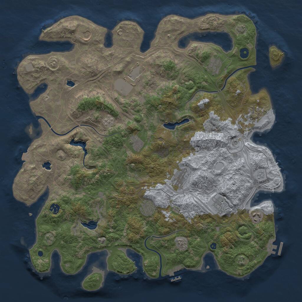 Rust Map: Procedural Map, Size: 4500, Seed: 1798100938, 17 Monuments