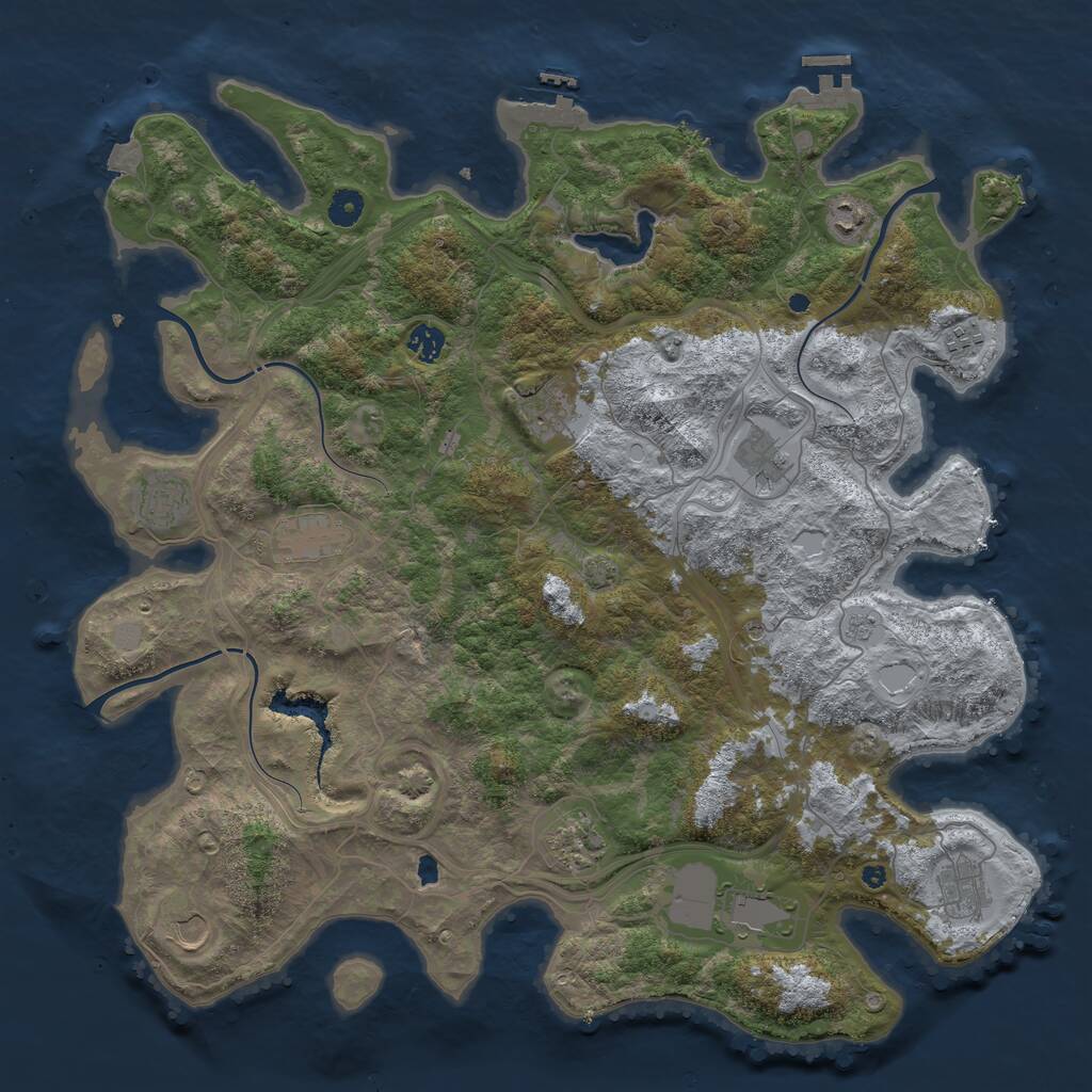 Rust Map: Procedural Map, Size: 4499, Seed: 50993012, 17 Monuments