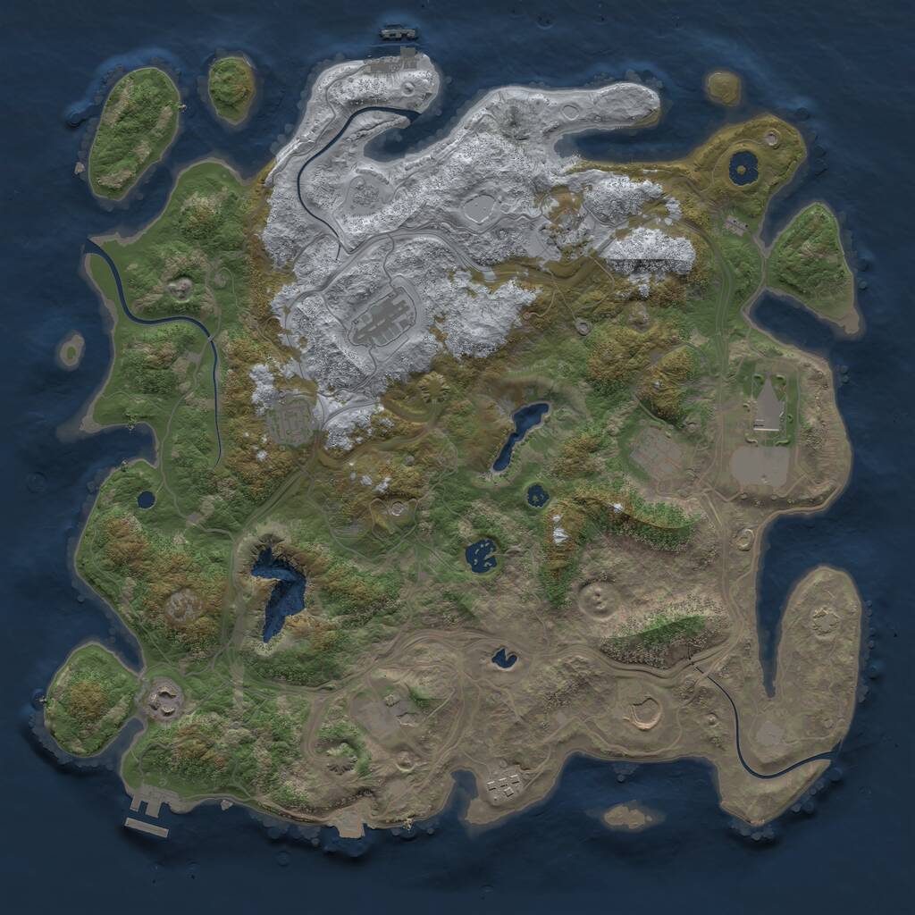 Rust Map: Procedural Map, Size: 4250, Seed: 582429779, 16 Monuments