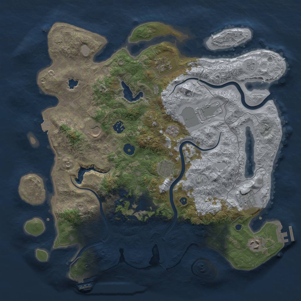 Rust Map: Procedural Map, Size: 4000, Seed: 1634869505, 15 Monuments