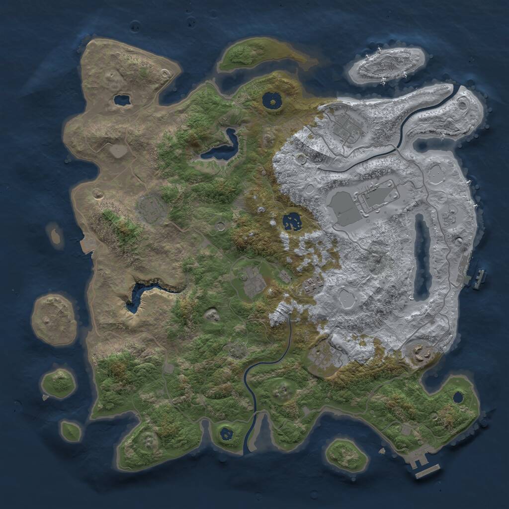 Rust Map: Procedural Map, Size: 4000, Seed: 1634869505, 14 Monuments