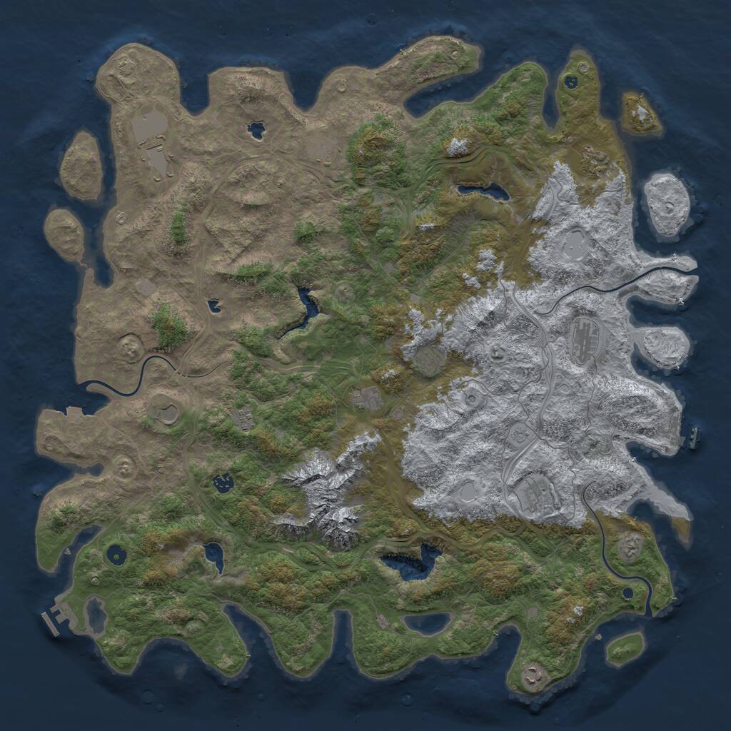 Rust Map: Procedural Map, Size: 5500, Seed: 185635, 17 Monuments