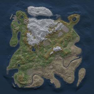 Thumbnail Rust Map: Procedural Map, Size: 3500, Seed: 876087433, 11 Monuments