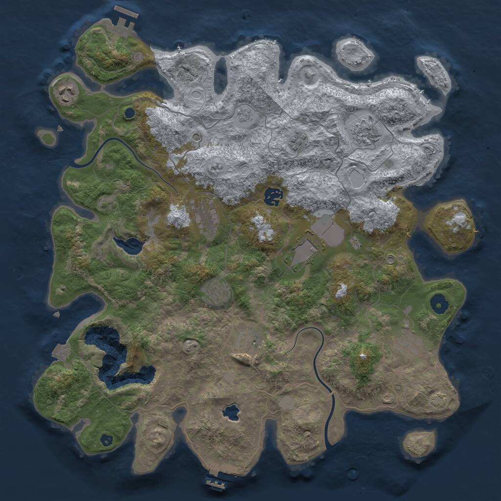 Rust Map: Procedural Map, Size: 4000, Seed: 612368, 15 Monuments