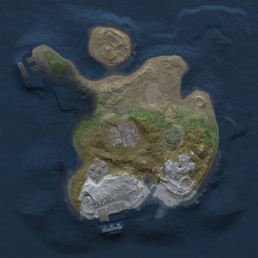 Rust Map: Procedural Map, Size: 2000, Seed: 55555556, 6 Monuments