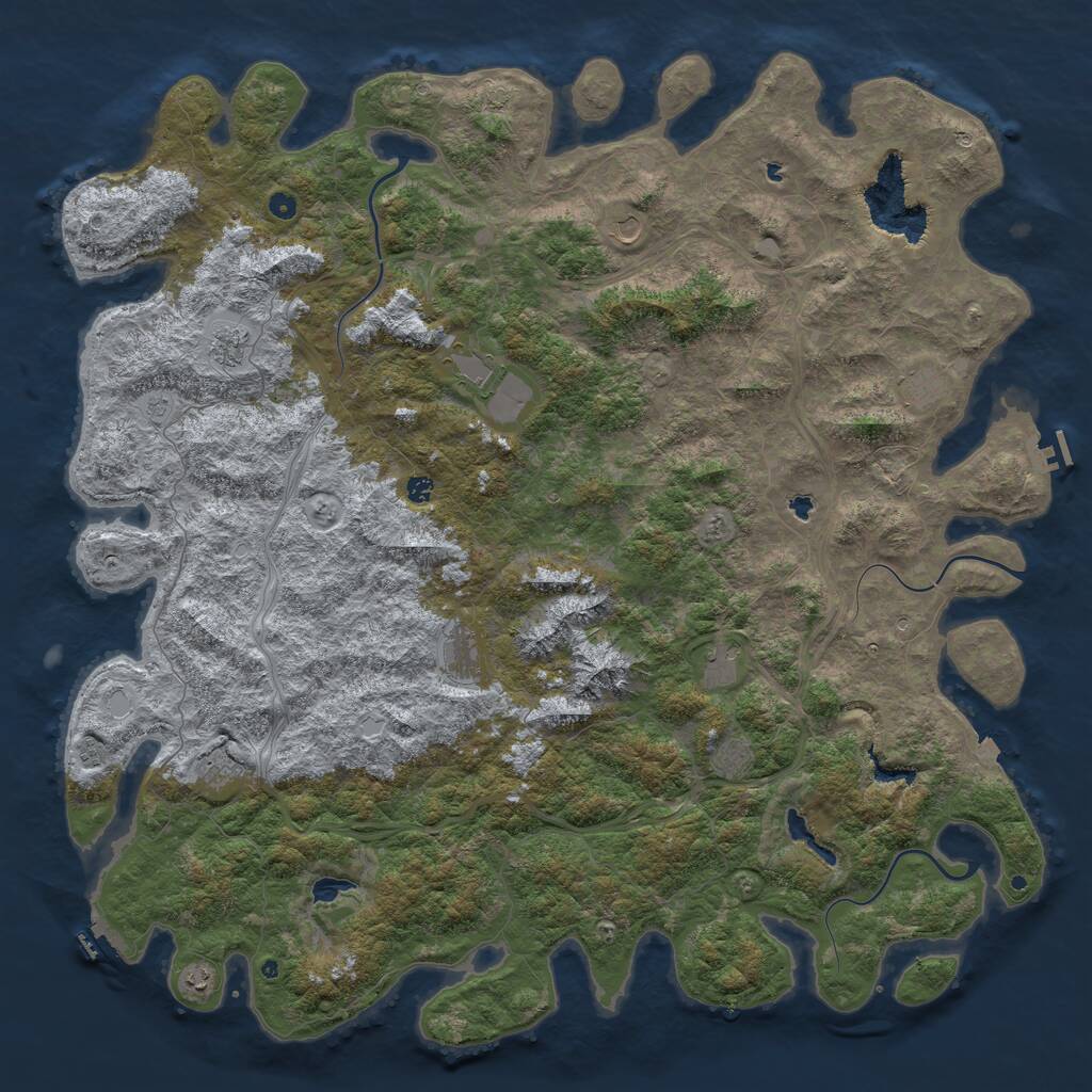 Rust Map: Procedural Map, Size: 6000, Seed: 952460349, 17 Monuments