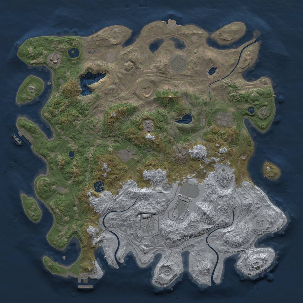 Rust Map: Procedural Map, Size: 4250, Seed: 14592842, 16 Monuments